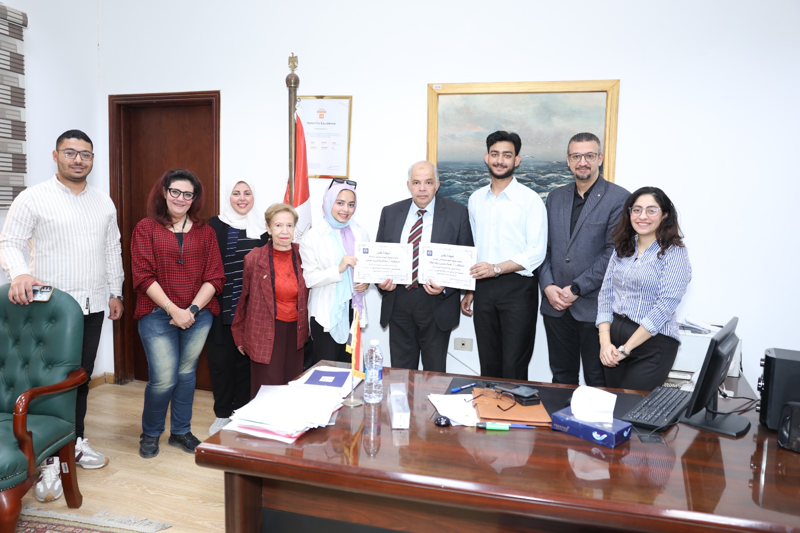 جامعة النهضة تُكَرِم طلابها المتميزين الفائزين في مسابقة الطالب المثالي على مستوي الجامعة